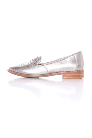 ISABELLA ANSELMI - Pewter perforated leather shoes! 36