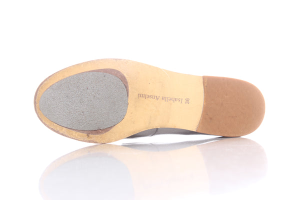 ISABELLA ANSELMI - Pewter perforated leather shoes! 36