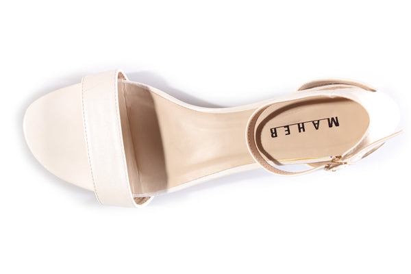 MAHER - Pearlescent white sandals! 41