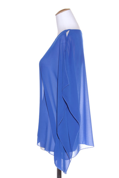 SIREN - Blue chiffon angled top! 8-10