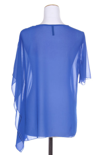 SIREN - Blue chiffon angled top! 8-10