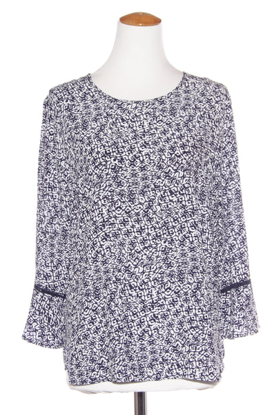 RANDOM - Navy print flare sleeve top! 14