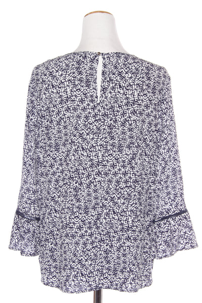 RANDOM - Navy print flare sleeve top! 14