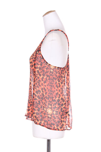 STORM - Orange leopard silk chiffon tank! 12