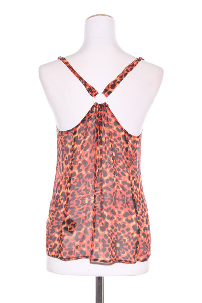 STORM - Orange leopard silk chiffon tank! 12