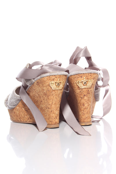 BONDI BABY - Velvet lace up wedges! 8.5-9
