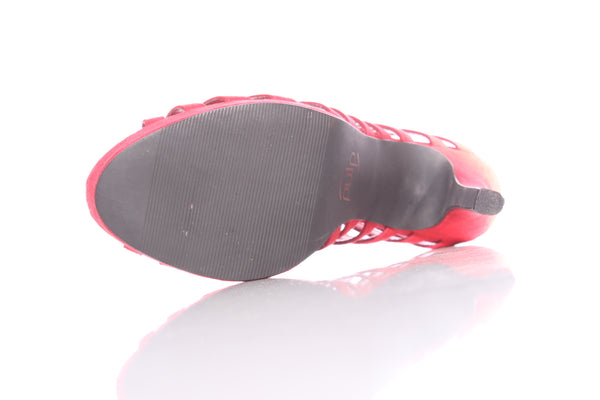 PULP "Blinded" red strappy heels! 8