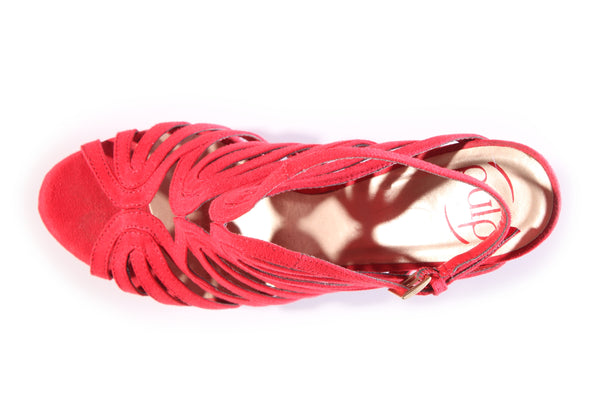 PULP "Blinded" red strappy heels! 8