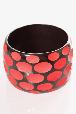 RED + BLACK textured cuff bangle!
