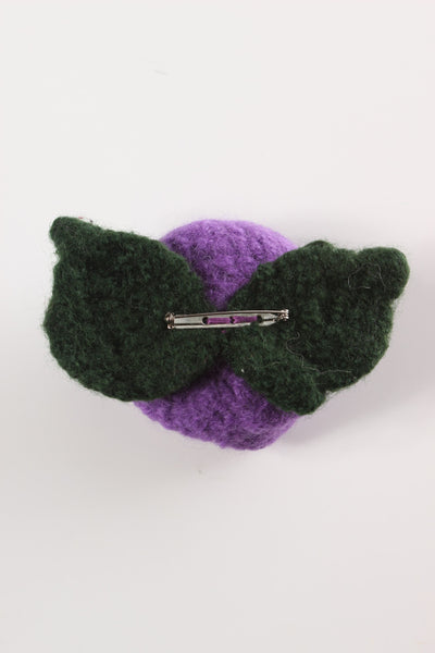 WOOL corsage rose brooch - Purple! - recycle style - 3