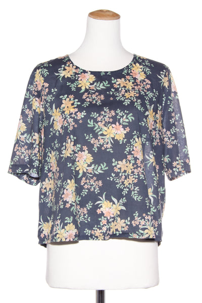 DE VOL (NZ) Navy floral cotton tee! 14