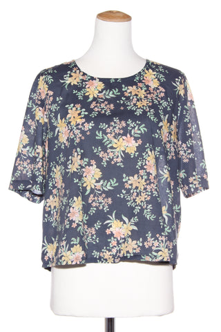 DE VOL (NZ) Navy floral cotton tee! 14