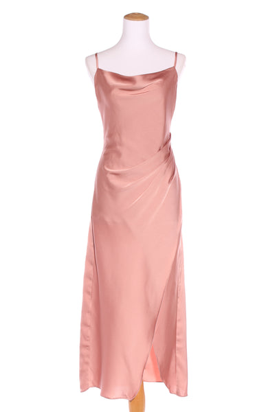 PAGANI (LN) Satin bias pleat gown - Rose! 6