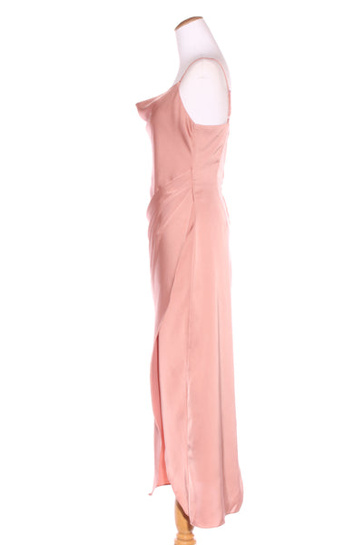 PAGANI (LN) Satin bias pleat gown - Rose! 6