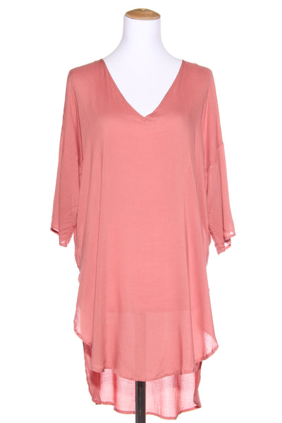 STAPLE + CLOTH (NZ) - Rose pink drop hem tunic! 12