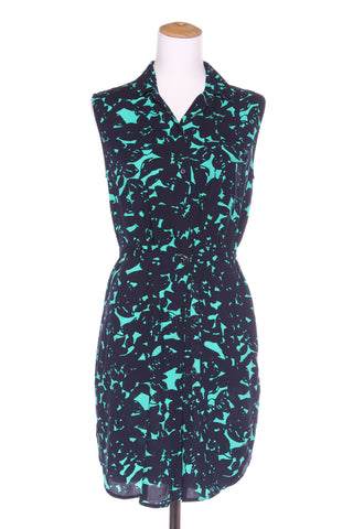 MARCS - Navy + green shirt dress! 6-8