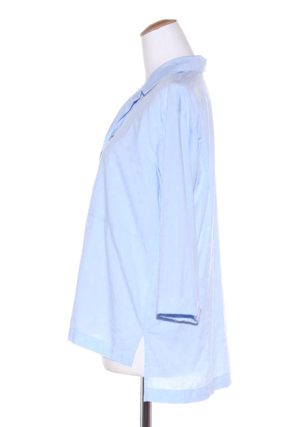 TRENERY - Self patterned bllue cotton top! 10-12