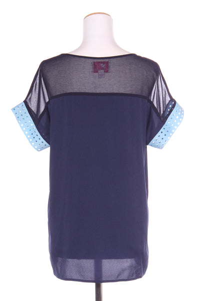 CHARLO - Navy + sky blue trim top! 10