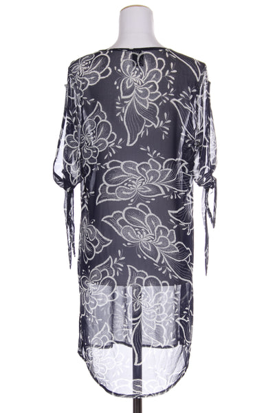 KILT - Navy stencil floral tie sleeve dress! 10-12