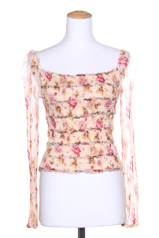 RENE DERHY - Pretty vintage floral shirred top! 10
