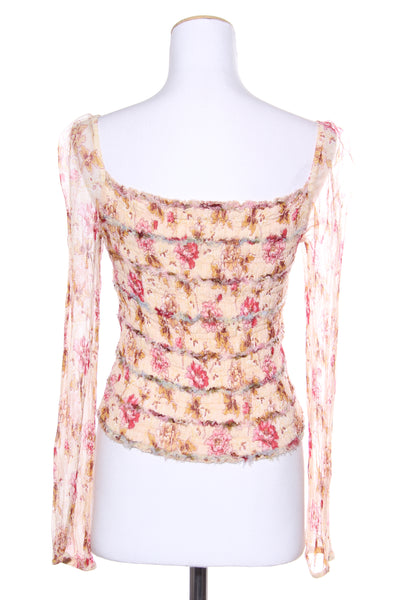RENE DERHY - Pretty vintage floral shirred top! 10