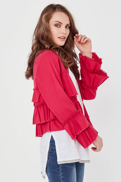 LEMON TREE - Viola linen ruffle jacket! 16