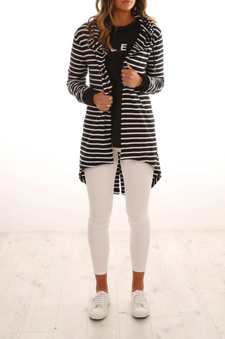 SILENT THEORY (BN) Ashleigh stripe hooded cardi! 18