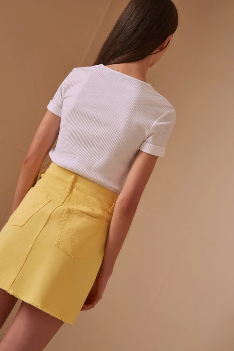 Yellow denim skirt xs new arrivals
