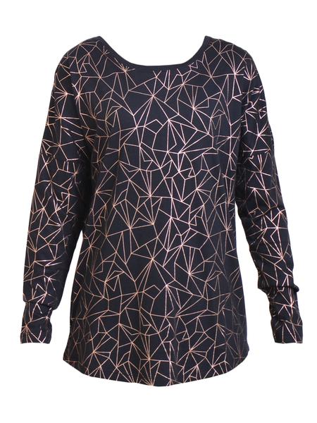 ELM - Bronze foil geo print top! 12